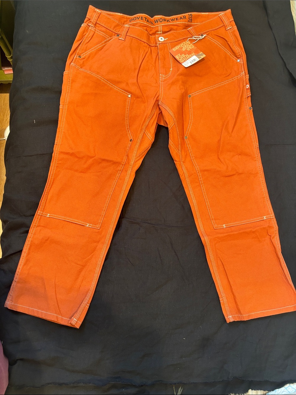 Dovetail Workwear Anna Task Pants midweight canvas Paprika Size 16, 28” inseam